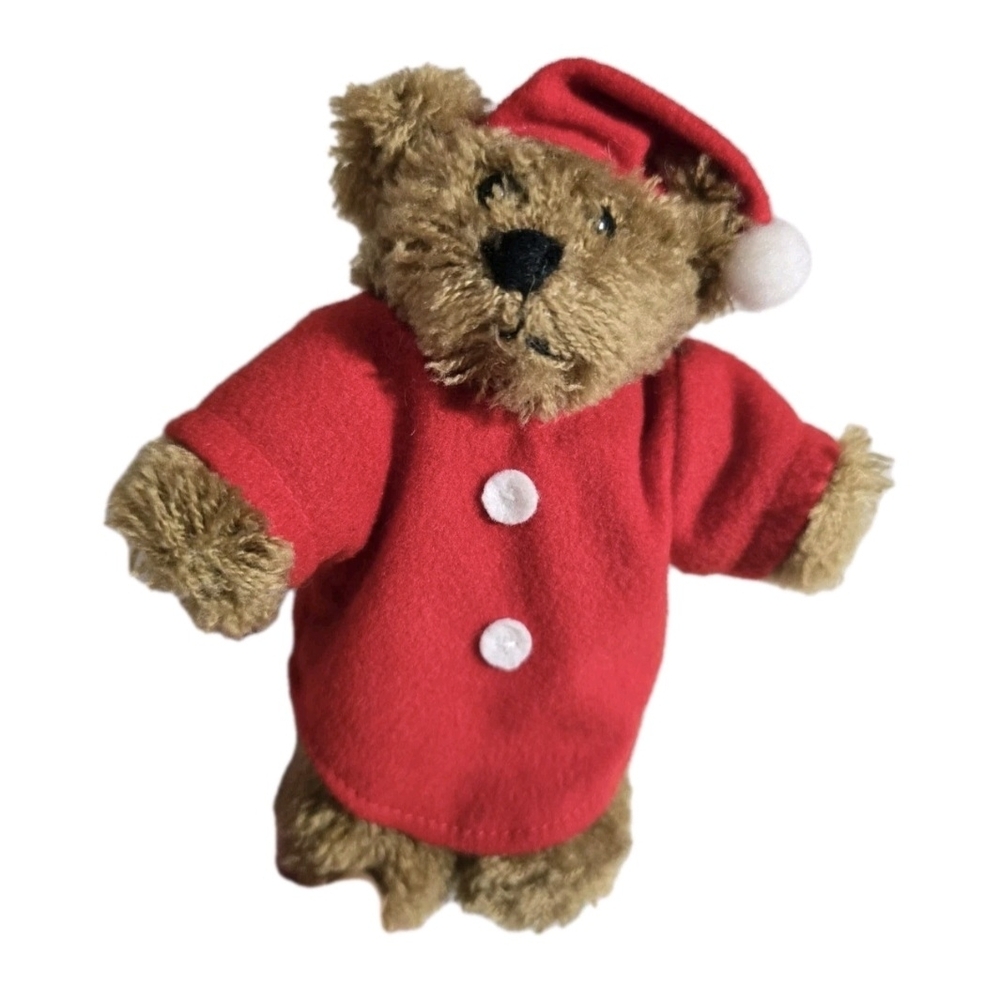 FTD Christmas Teddy Bear Plush Red Nighshirt Night Before Christmas Stocking Cap